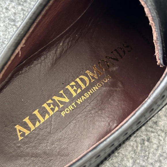 Allen Edmonds McAllister‎ Black Wingtip Oxford Bench Welt Shoes Mens 7.5 D USA main image 10